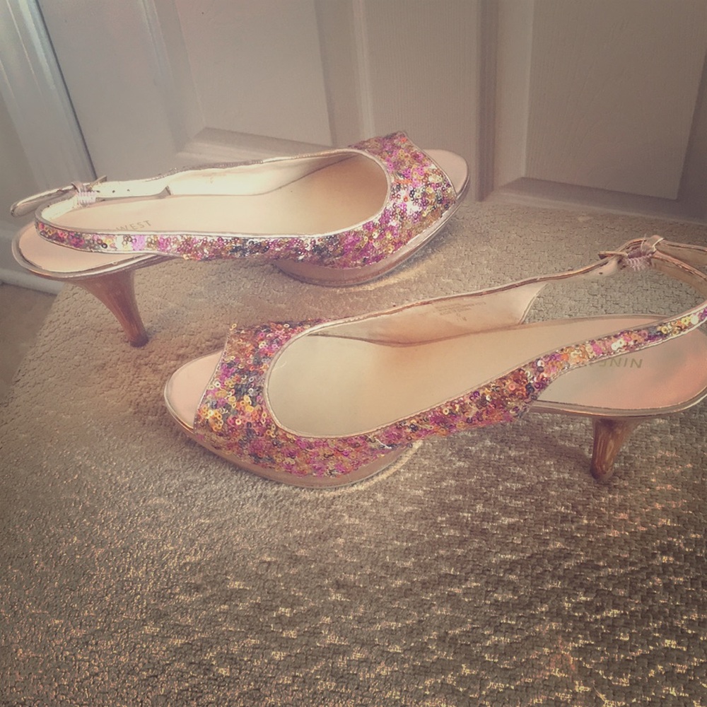 Nine West sequined heels